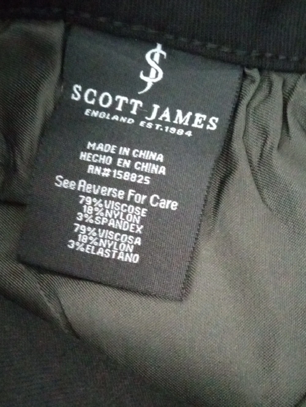 Scott James Black Straight Leg Jeans